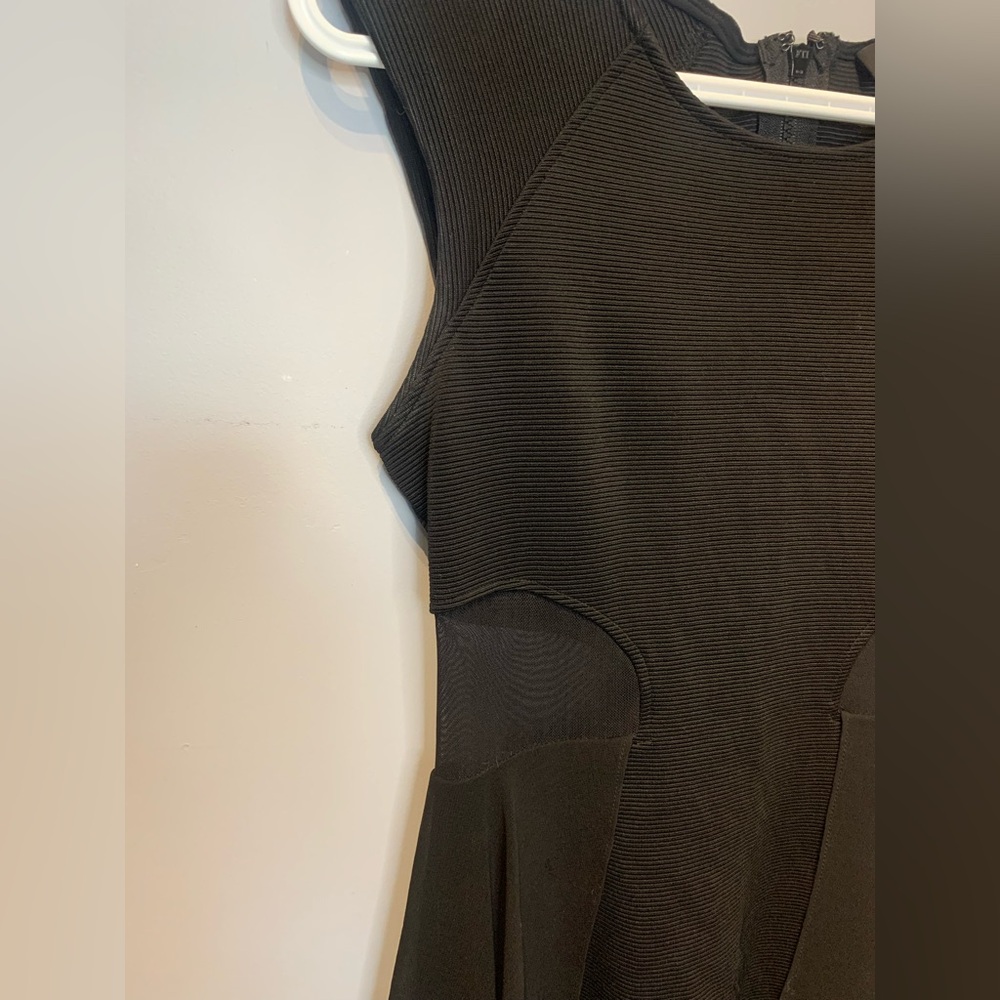 Black Chiffon Dress w Sheer Panels by Bebe - Picture 3 of 3